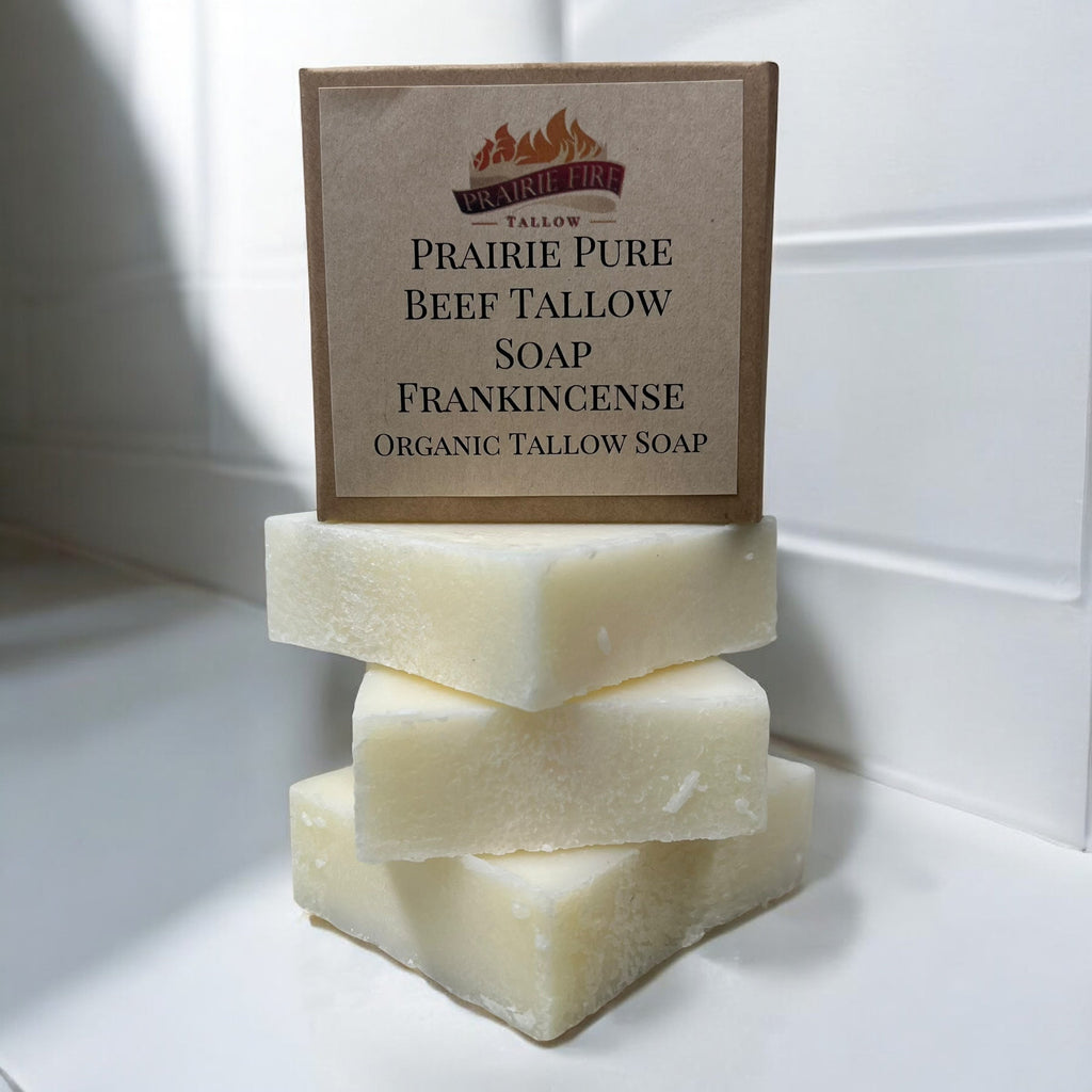Grass Fed Beef Tallow Soap Bar (3 Pack) – Fragrance Free, Natural & Organic – Moisturizes & Soothes Face, Body & Hair – Handcrafted, Ideal for Sensitive & Dry Skin