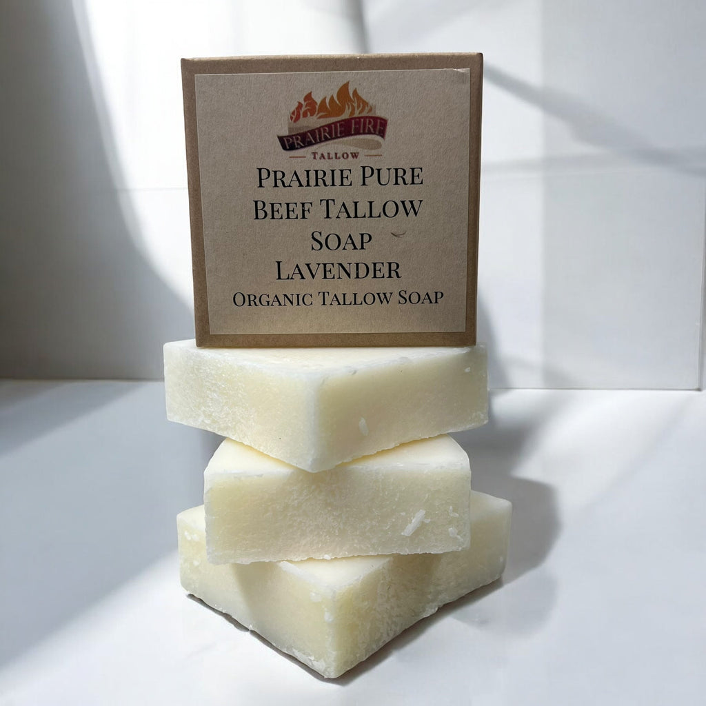 Grass Fed Beef Tallow Soap Bar (3 Pack) – Fragrance Free, Natural & Organic – Moisturizes & Soothes Face, Body & Hair – Handcrafted, Ideal for Sensitive & Dry Skin