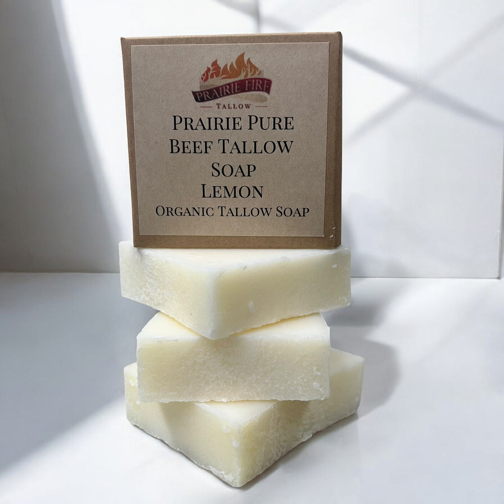 Grass Fed Beef Tallow Soap Bar (3 Pack) – Fragrance Free, Natural & Organic – Moisturizes & Soothes Face, Body & Hair – Handcrafted, Ideal for Sensitive & Dry Skin